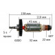 Якір (ротор)  перфоратора Makita HR2475 оригінал 515789-2(158*32 5-з право)