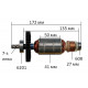 Якорь дисковой пилы Makita 5703R оригинал 516203-1 (172*41 7-з лево)