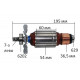 Якорь дисковой пилы Makita 2414NB оригинал 510240-7 (195*54 7-з лево)