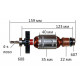 якір дриль Maktec(Makita) MT814 оригінал 510164-7( 159*35 4-з ліво)