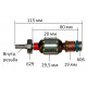 Якір (ротор)  шліфувальної машини Makita BО4557 оригінал 510265-1(115*29.5 шліців внутр. різьблення)