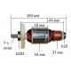 Якорь дисковой пилы Makita 5903 оригинал 516578-8 (183*54 7-з /лево)