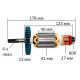 Якір (ротор)  відбійний молоток Makita HM0871C оригінал 513793-5(178*41 6-з ліво)