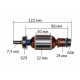 якір ексцентрикова шлифмашина Maktec(Makita) MT922 оригінал 510142-7( 122*32 посадка 7,5мм)