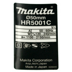 Фірмова табличка з основними характеристиками 24 Makita (Макита) оригінал 859584-3