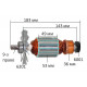 Якор дисковой пилы настольной Makita MLT100 оригинал JM27000309 (183*53 9-з право)