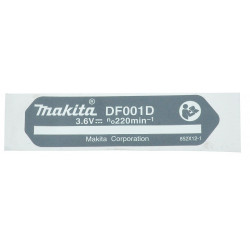 Наклейка аккумуляторной отвертки Makita DF001D оригинал 852X12-1