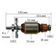 Якорь дисковой пилы Makita MLS100 оригинал JM23000100 (193*53 9-з право)