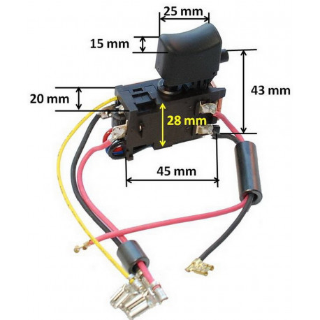 Кнопка шуруповерта Makita DF457D оригинал 638862-2