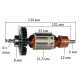 Якорь дрель Makita 6410 оригинал (134*31,5 4-з /лево) 517183-4