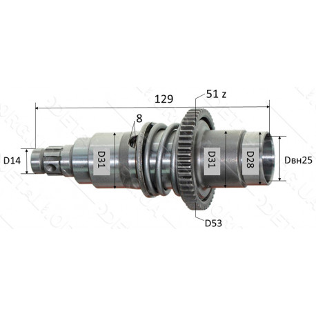 Ствол перфоратора Makita HR 2450 або HR 2470 під знімний патрон L129 (збір) аналог 153696-7