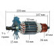 Якір відбійного молотка Makita HM1303 VJ Parts (193*54 7-з право) аналог 516703-1