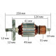 Якір фрезера Makita 3601B (158*49 різьблення 12мм) аналог 513304-6