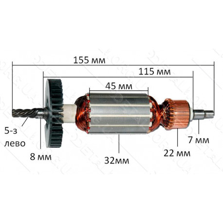 Якір лобзика Makita 4305 CT (155*32 5-з / вліво) аналог 517398-3