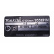 Табличка с основными характеристиками болгарки Makita HN9558-125 оригинал 865808-7
