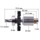 Якорь безщеточный кустореза Makita DUN500W/DUN600L в сборе (20*72,5 5-зубов право) оригинал 519598-1