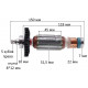 Якорь перфоратора Makita M8701 (150*31,5 втулка 8*12 5-зубов право) оригинал 513944-0
