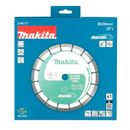 Алмазный диск Diamak по бетону сегмент 230x22,23 мм сух/мокр D-80117 Makita оригинал