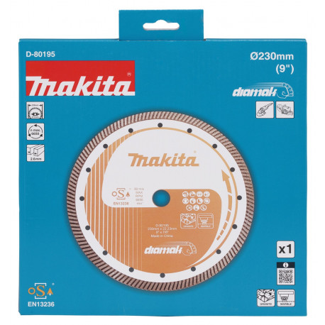 Алмазный диск по бетону и мрамору турбо 230x22,23 мм D-80195 Makita оригинал