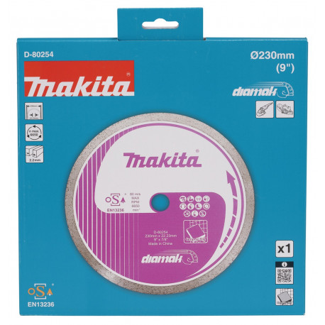 Алмазный диск по керамике сплошной 230x22,23 мм D-80254 Makita оригинал
