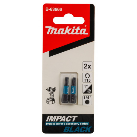 Бита T15 25 мм Impact Black 2 шт. B-63666 Makita оригинал