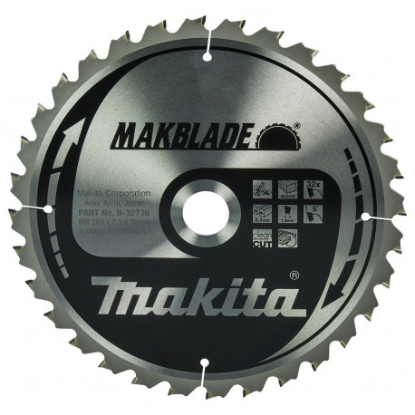 Диск пильный по древесине MAKBlade 260x30 32T B-32736 Makita оригинал