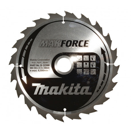 Диск пильный по древесине MAKForce 235x30 мм 20T B-32269 Makita оригинал