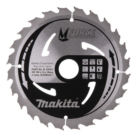 Диск пильный по древесине MForce 190x30 мм 24Т B-32041 Makita оригинал