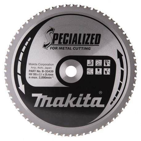 Диск пильный по металлу SPECIALIZED 305x25,4 мм 60T B-33439 Makita оригинал