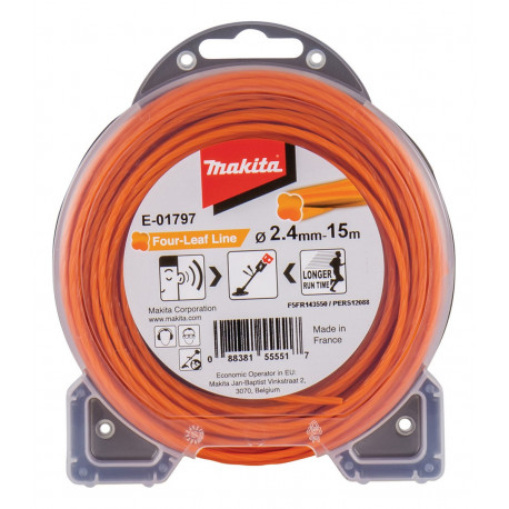 "Леска косильная ?2,4 мм 15 м тип: ""Клевер"" e-01797 Makita оригинал"
