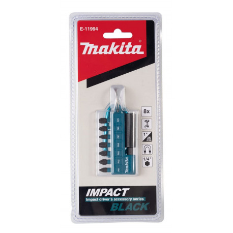 Набор бит 8шт. Impact Black 25 мм E-11994 Makita оригинал