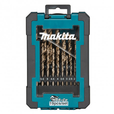 Набор сверл по металлу HSS-Co (5%) 19 шт. D-67561 Makita оригинал