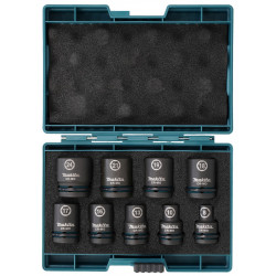 Набор ударных головок Impact Black 9шт. (8,10,13,16,17,18,19,21,24 мм) E-16564 Makita оригинал
