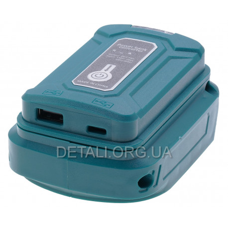Адаптер перехідник USB/Type-C 14,4В/18В з ліхтариком для акумулятора Makita BL1830