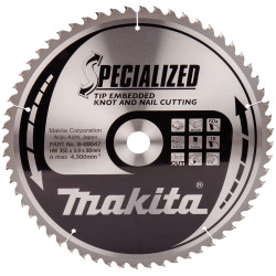 Диск пильный по дереву с гвоздями SPECIALIZED 355x30 мм 60T Makita (Макита) оригинал B-09547