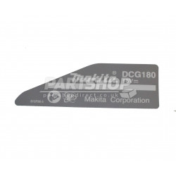 Наліпка з назвою DCG180 Makita (Макита) оригинал 815F86-5