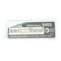 Фірмова табличка з основними характеристиками 940 Makita (Макита) оригінал 859611-6