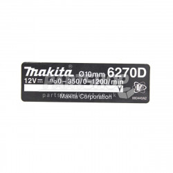 Фірмова табличка з основними характеристиками 62 Makita (Макита) оригінал 860440-2