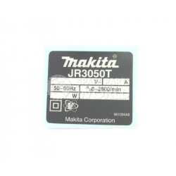 Фірмова табличка з основними характеристиками JR Makita (Макита) оригінал 861094-8