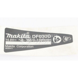 Фірмова табличка з основними характеристиками D Makita (Макита) оригінал 865041-1
