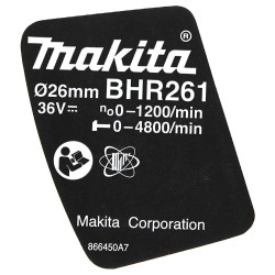 Фірмова табличка з основними характеристиками Makita (Макита) оригінал 866450-7
