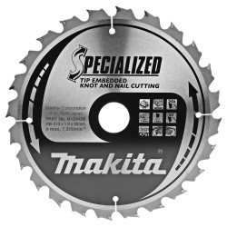 Диск пильный по дереву с гвоздями SPECIALIZED 210x30 / 25 мм 24T Makita (Макита) оригинал B-09438