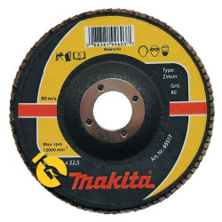 Пелюстковий шліфувальний диск 180х22,23 К40, цирконій Makita (Макита) оригинал P-65573