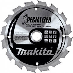 Диск пильный по дереву с гвоздями SPECIALIZED 165x20 мм 16T Makita (Макита) оригинал B-09329