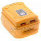Адаптер перехідник (ЗУ) USB 18В з ліхтариком для акумулятора DeWalt