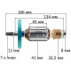 Якір перфоратора Makita HR3520/HR3520B (41*166 7-зубів ліво) оригінал 512818-2