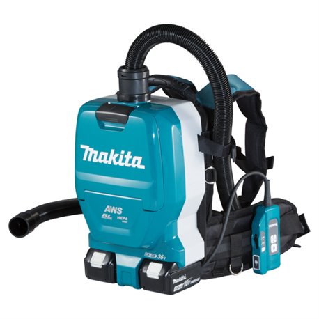 Аккумуляторный пылесос ранцевого типа LXT 18В + 18В с AWS, 85Вт, 2L Makita (Макита) оригинал DVC265Z