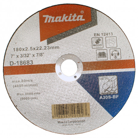 Відрізний диск по металу Makita 22,23*180*2,5 оригінал d-18683