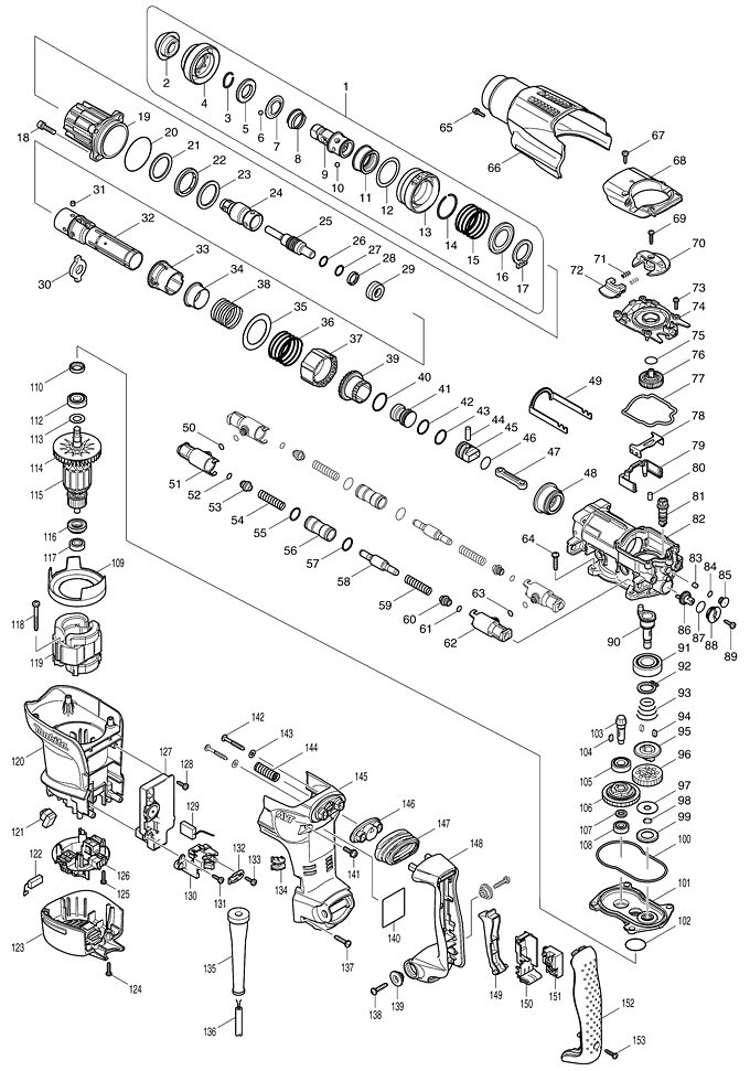 Схема сборки инструмента Макита - Makita